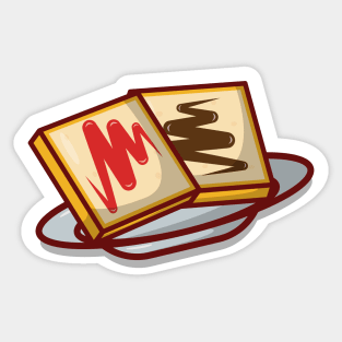 Bread with Strawberry and Chocolate Jam Sticker